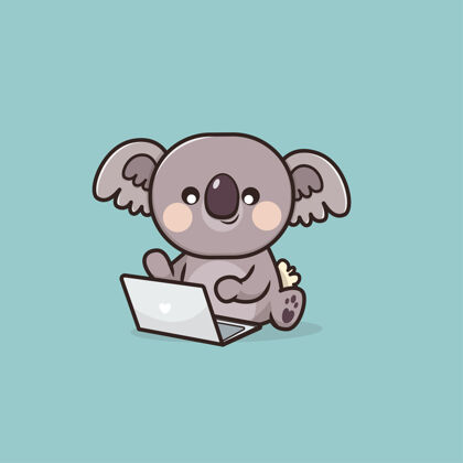 动物可爱的动物考拉笔记本电脑可爱卡通
