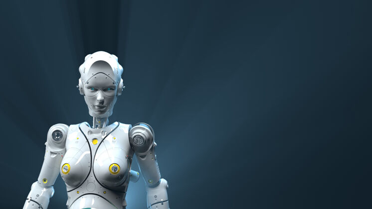 医疗科技机器人赛菲机器人三维渲染健康半机械人清洁