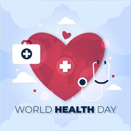 4月7日世界卫生日插图健康医疗保健平面设计