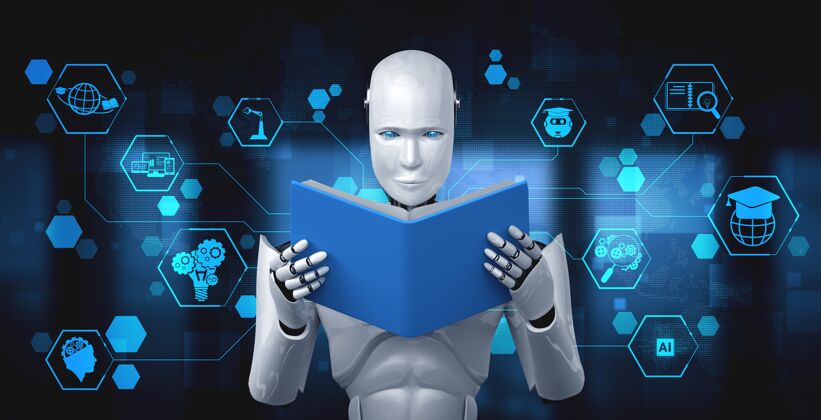 技术三维机器人人形插图读物发明机械人工智能