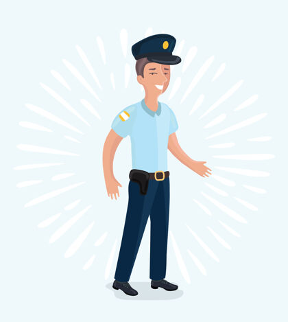 警察一个穿着制服的警察的卡通滑稽插图警察作者职业