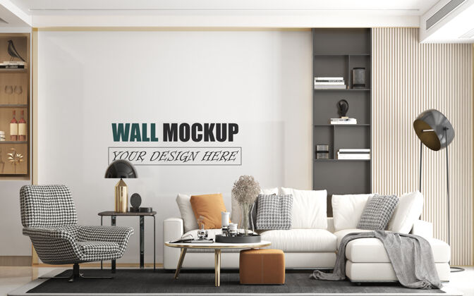 室内装饰用现代风格的墙壁模型装饰房间3d装饰3d渲染
