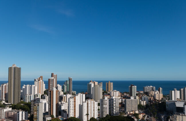 城市景观萨尔瓦多巴伊亚巴西天际线建筑鸟瞰图城市景观著名地标