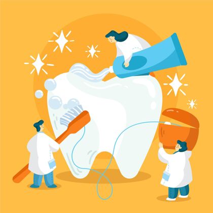 牙科卫生平面设计牙科护理概念插图口腔保健牙科