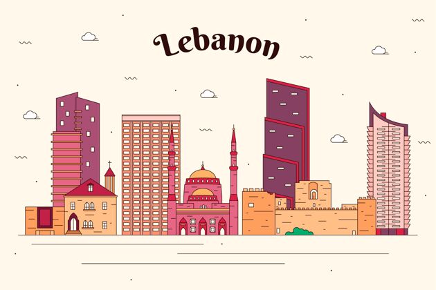 城市线性平黎巴嫩天际线地理国家景观