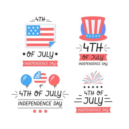 独立日手绘七月四日-独立日巴格德收藏套装独立宣言徽章收藏