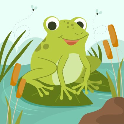 自然平面设计可爱青蛙插画动物绿色青蛙