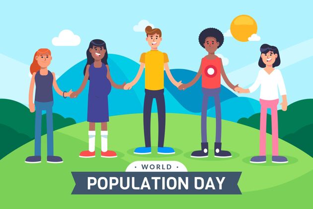 人口世界人口日插图世界人口日活动平面设计