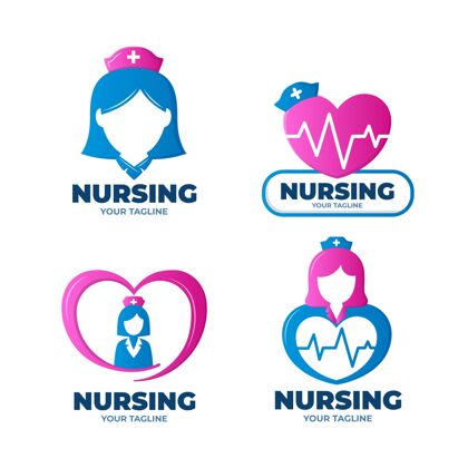 商业标志渐变护士标志模板集合梯度企业形象标识