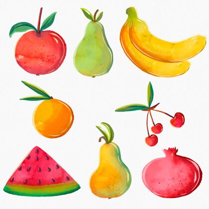 分类手绘水彩画水果系列水果收藏美味美味