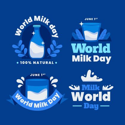 平面平板世界牛奶日徽章收藏6月1日收集全球