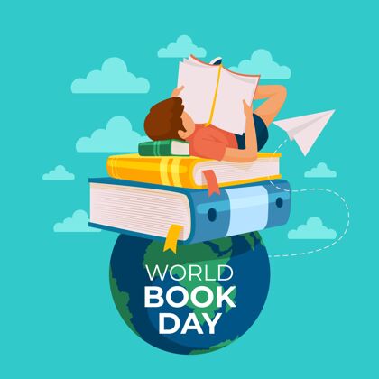 世界图书和版权日平面世界图书日插画世界图书日图书日全球