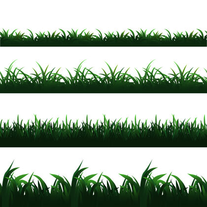 环境绿色无缝草边套装划船花卉无缝