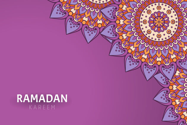豪华Ramadamkareem背景和曼荼罗装饰花卉古董曲线
