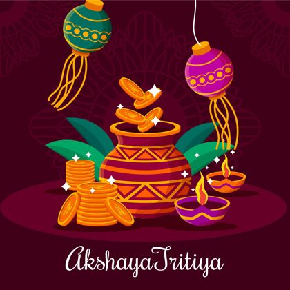 平面平面akshayatritiya插图印度教春天节日