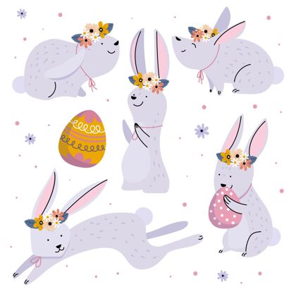 帕斯卡手绘复活节兔子系列宗教复活节兔子兔子