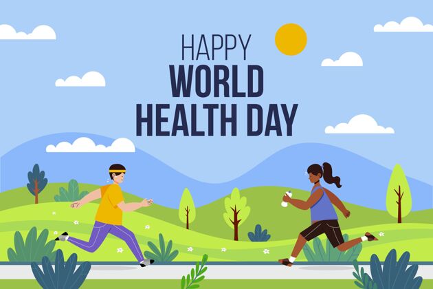 4月7日手绘世界卫生日插图健康医疗保健世界卫生日