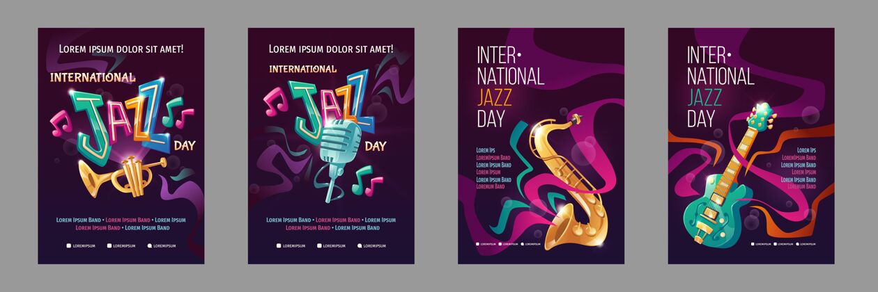 模板平面国际爵士日海报模板国际乐器文化