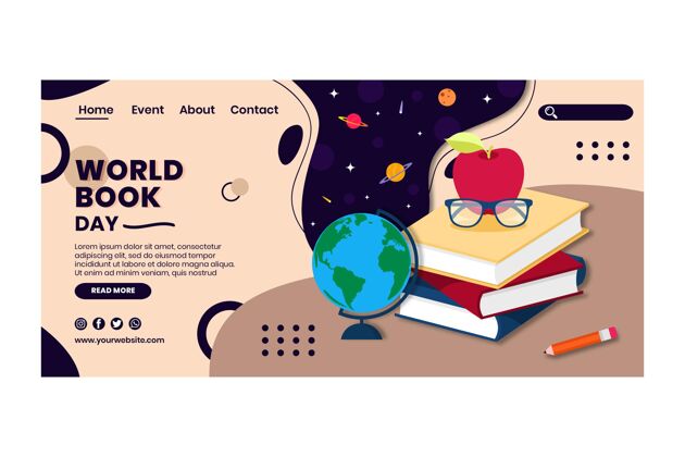 世界图书日世界图书日登录页模板故事学习卷