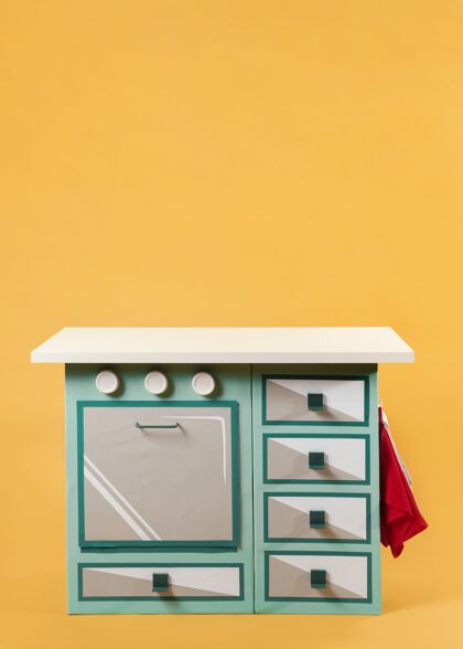 室内厨房家具正面图烤箱垂直家具