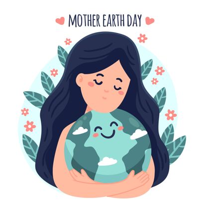 插图手绘地球母亲节插图地球母亲环境地球