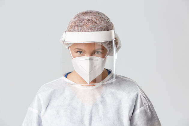 保护医生穿着个人防护装备摆姿势设备成人表情