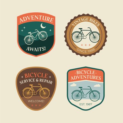 包装复古自行车标志系列自行车标志标志自行车