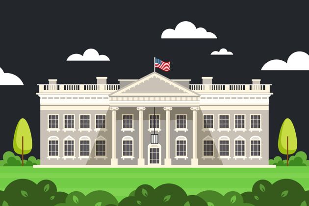 平面设计白宫平面设计插画房子建筑美国