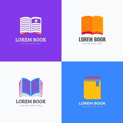 阅读书籍标志集平面设计书籍商标符号商标模板