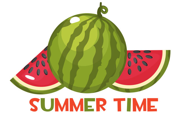 扁豆题词夏天的时候和多汁成熟的西瓜整片和片甜红的西瓜片籽食物