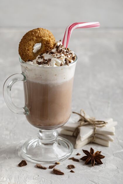 饮料近距离观看美味的热巧克力传统季节冬季饮料