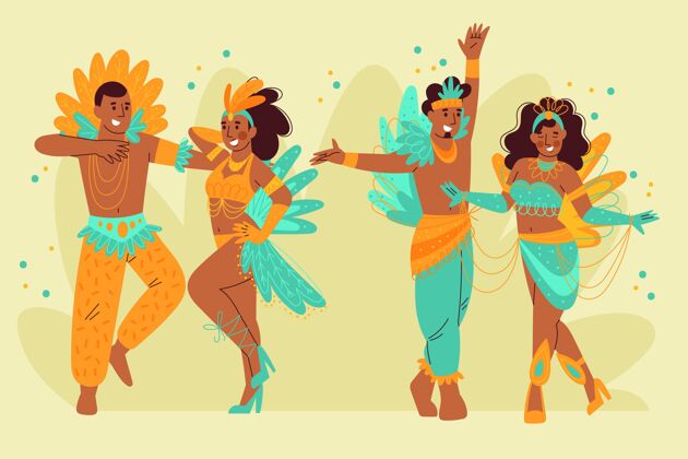 庆祝巴西嘉年华舞者系列嘉年华桑巴狂欢节