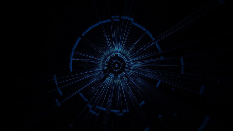 圆一个抽象的霓虹灯效果的圆圈插图-一个未来的背景伟大背景渲染曲线