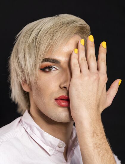骄傲化妆指甲发黄的男人平等文化美
