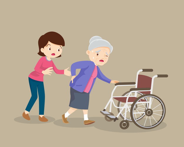 关怀帮助老年病人坐轮椅的妇女退休哭泣孤独