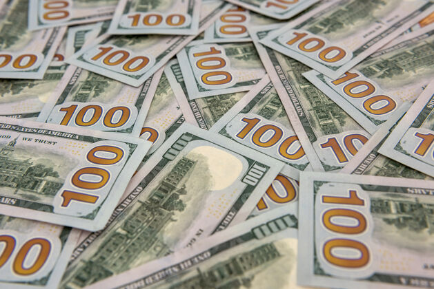 美式设计货币财富概念的美元钞票的背景一百钱大的