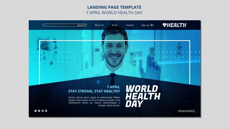 网络模板世界卫生日网页模板健康主页医疗保健