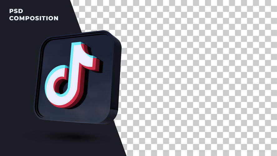 应用程序Tiktok按钮图标3d渲染隔离符号三维渲染在线
