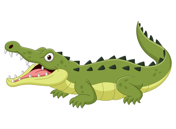 野生动物卡通鳄鱼孤立幼稚卡通人物动物