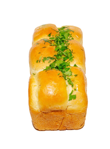 餐金黄色的新鲜面包 绿色和白色分开三明治种子对象