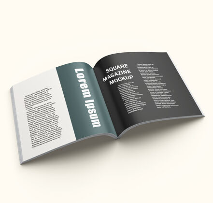小册子方形杂志封面模型设计现实杂志目录