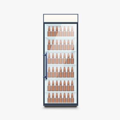 室内前冰箱与啤酒瓶隔离玻璃冷饮冷冻柜