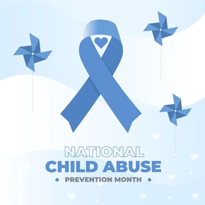 美国平面全国儿童虐待预防月插图插图意识预防