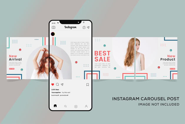 时尚Instagramcarousel时尚销售横幅模板横幅社交应用程序