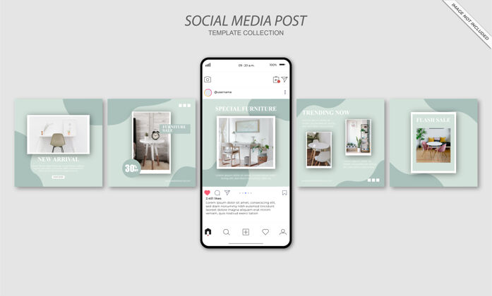 促销家具instagram社交媒体发布模板集家具品牌Instagram帖子