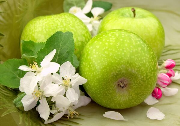 农业有花的青苹果植物花园健康