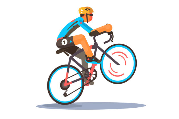速度载人运动自行车骑自行车的人穿着运动服戴着头盔玩自行车把戏爱好技巧平坦