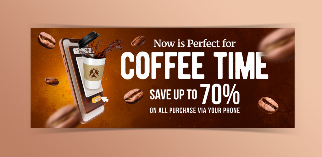 营销创意概念咖啡营销推广模板模板折扣