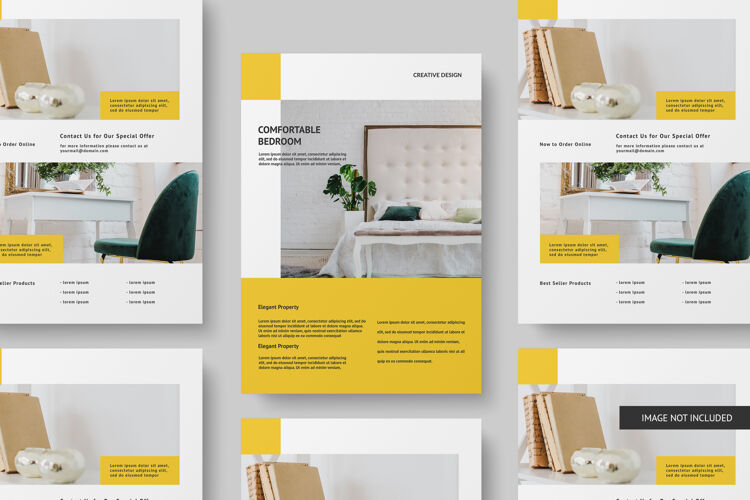 品牌顶视图传单模型设计隔离传单卡片模型