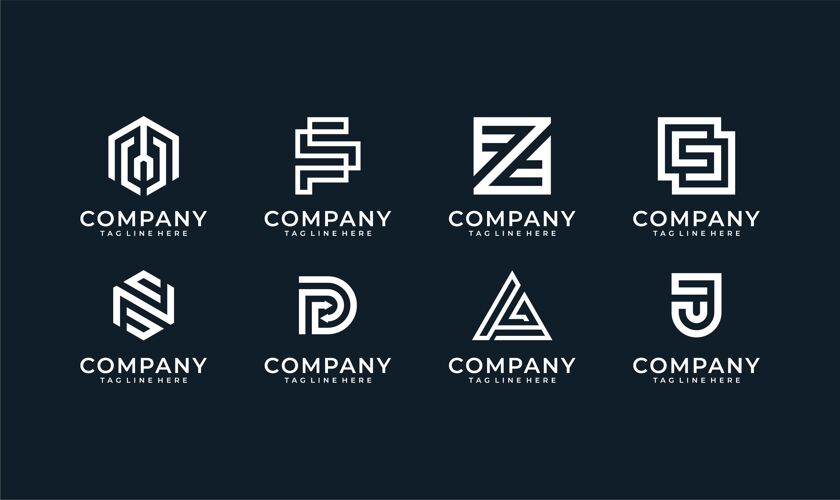 符号一套公司标志设计捆绑灵感标志形状设置